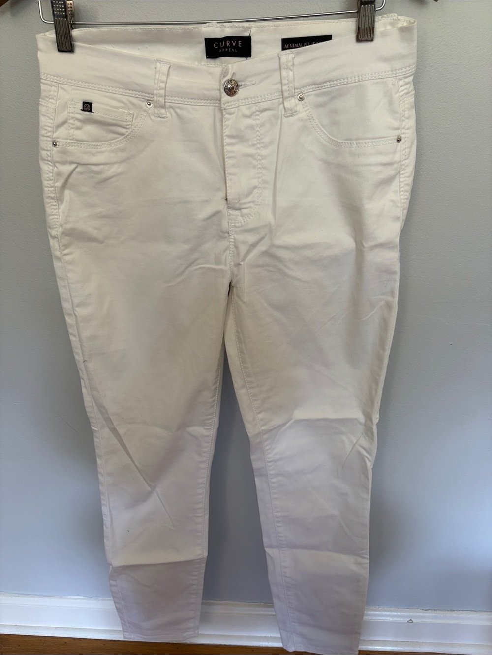 Curve Apparel White Slim Straight Jeans for Women